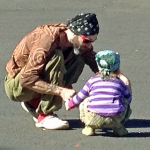 Puntagorda hippie vader met kind